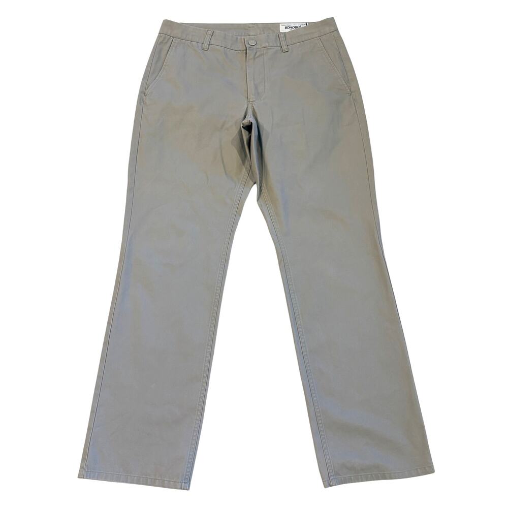 Bonobos Pants Mens 32x30 Gray Washed Chino Straight Fit Preppy Business Casual